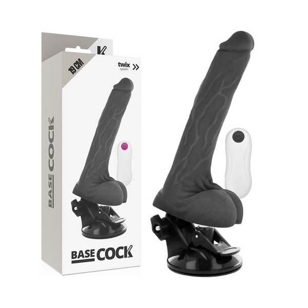 Vibrador realístico control remoto negro 19 cm o 4 cm