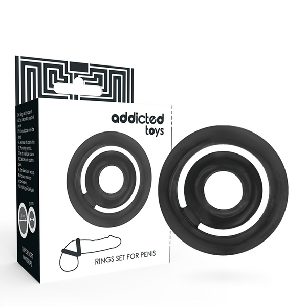 Addicted potenz set anillos pene negro