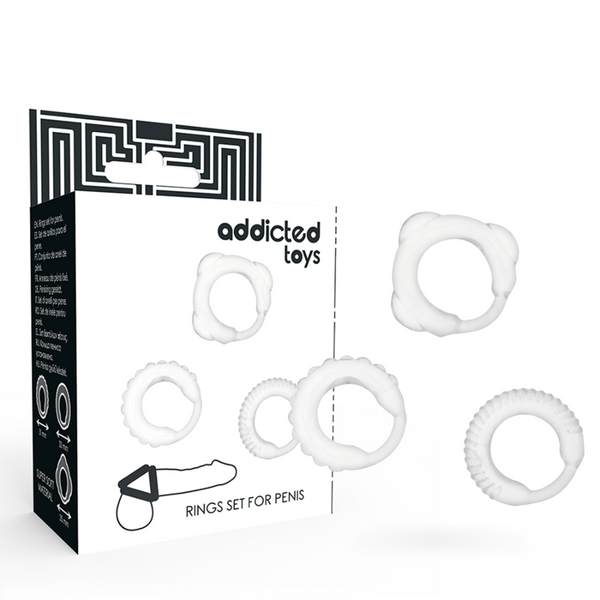 Addicted set 3 anillos pene clear
