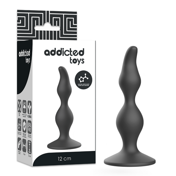 Addicted anal sexual plug 12 cm negro