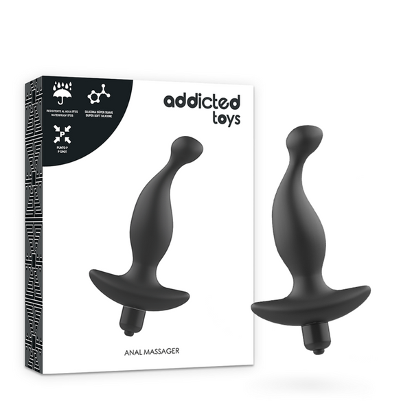 Addicted masajeador anal con vibración negro modelo 1