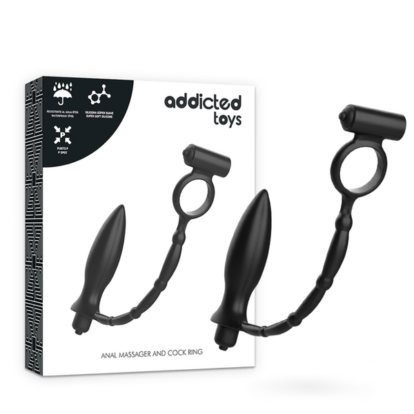 Vibrador plug anal con anillo