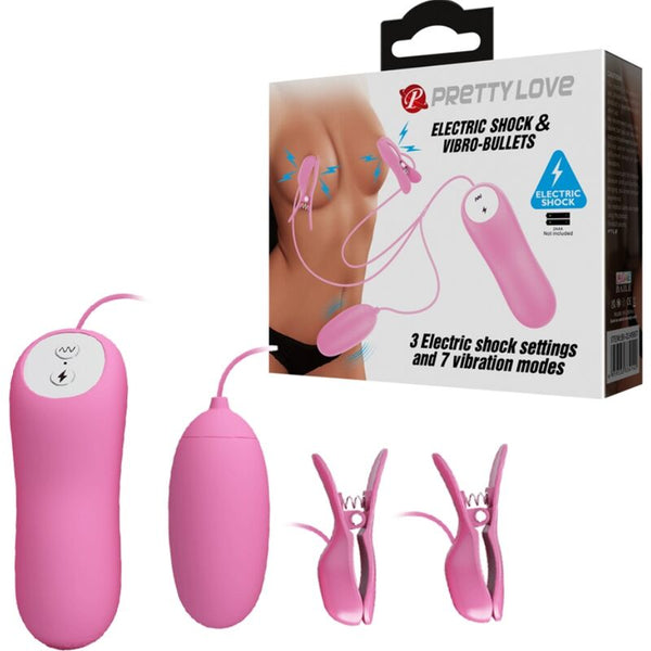 Pretty pinzas con vibración y eletroshock rosa