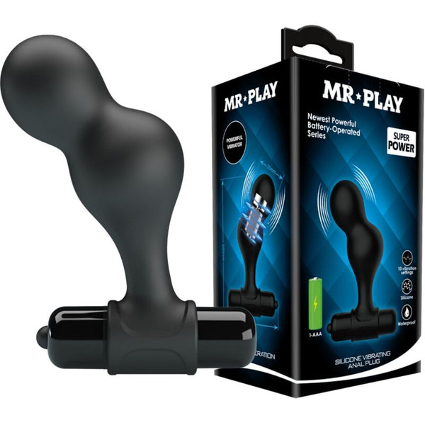 Plug anal vibrador de silicona negro