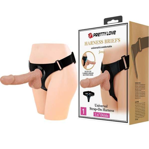 Pretty harness briefs arnés universal con dildo jerry 21.8 cm natural