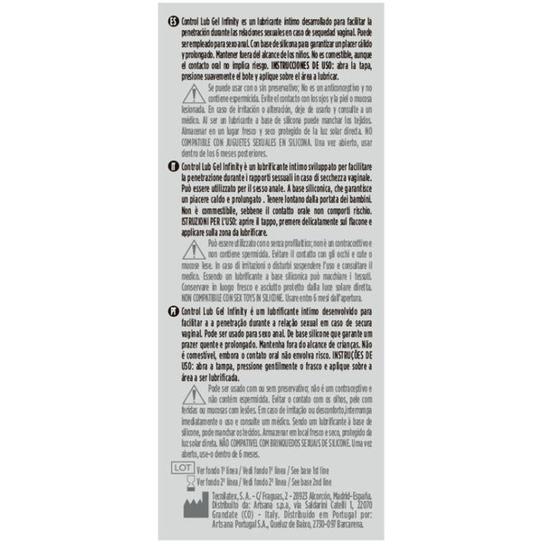 Control infinity lubricante base silicona 75 ml