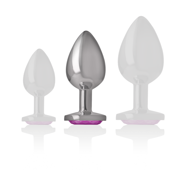 Intense plug anal metal aluminio corazón rosa talla m