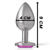 Intense plug anal metal aluminio corazón rosa talla l