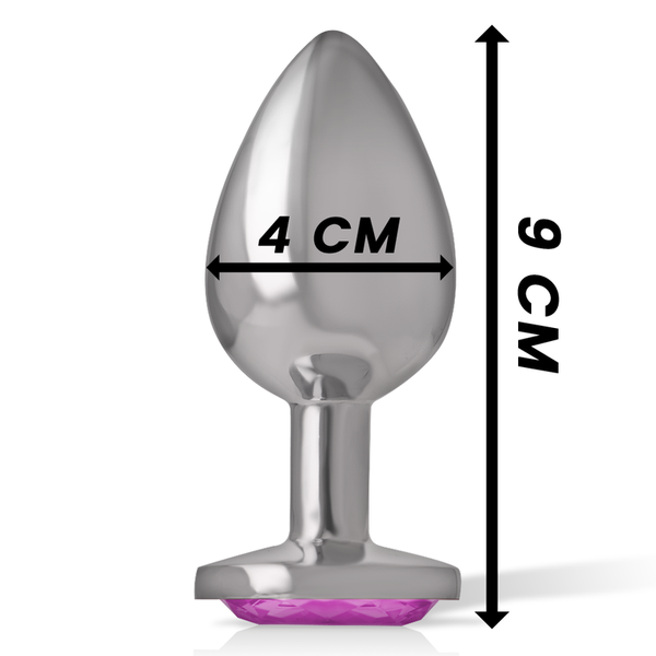 Intense plug anal metal aluminio corazón rosa talla l