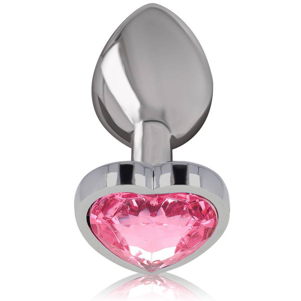 Intense plug anal metal aluminio corazón rosa talla l
