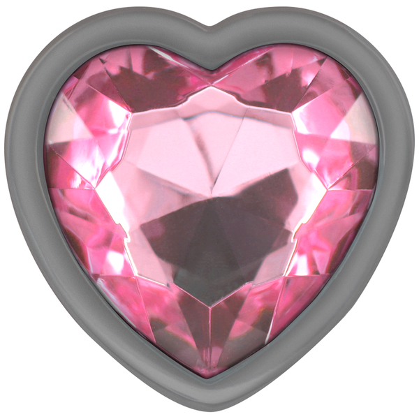 Intense plug anal metal aluminio corazón rosa talla l