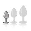 Intense plug anal metal aluminio corazón blanco talla s
