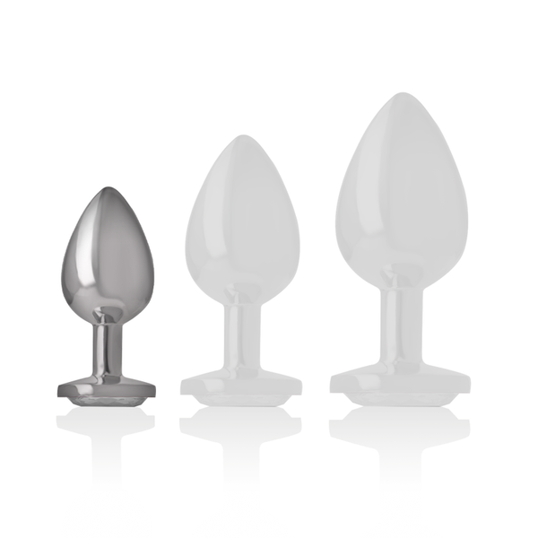 Intense plug anal metal aluminio corazón blanco talla s