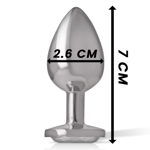 Intense plug anal metal aluminio corazón blanco talla s