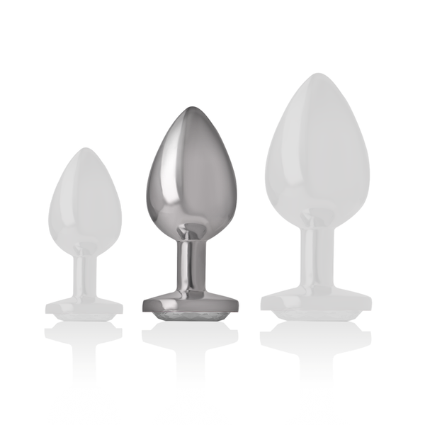 Intense plug anal metal aluminio corazón blanco talla m