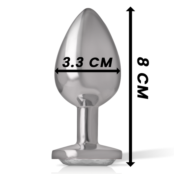 Intense plug anal metal aluminio corazón blanco talla m