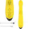 Toky vibrador multifunción recargable movimiento arriba y abajo con estimulador de clítoris amarillo
