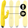 Toky vibrador multifunción recargable movimiento arriba y abajo con estimulador de clítoris amarillo