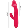 Dua vibrador multifunción recargable movimiento arriba y abajo con lengua rojo