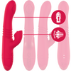 Dua vibrador multifunción recargable movimiento arriba y abajo con lengua rojo