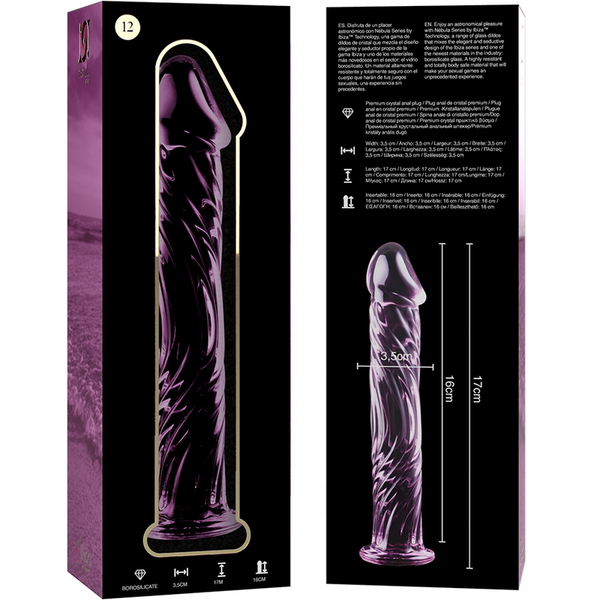Nebula modelo 12 dildo cristal rosa 17 cm o 3.5 cm