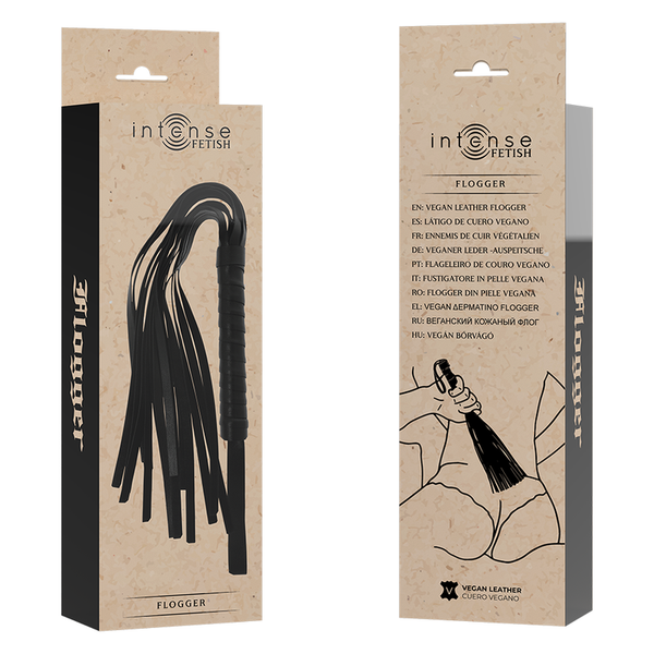 Intense fetish látigo de cuero vegano