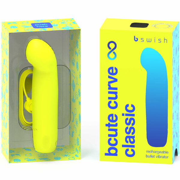 Bcute curve infinite classic vibrador recargable silicona amarillo