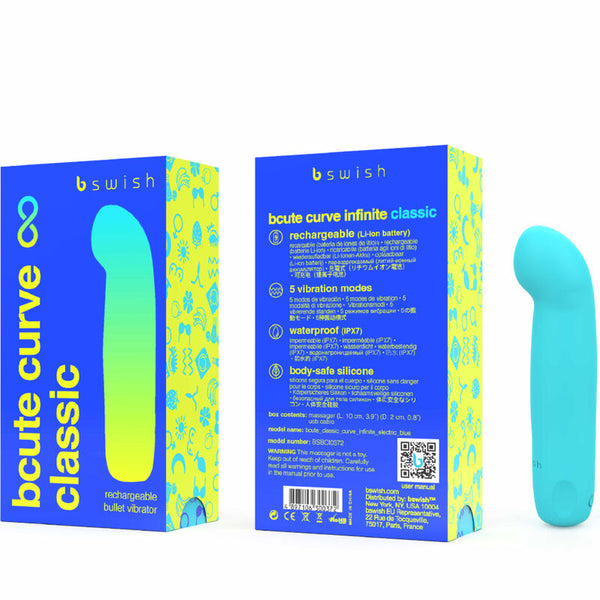 Bcute curve infinite classic vibrador recargable silicona azul
