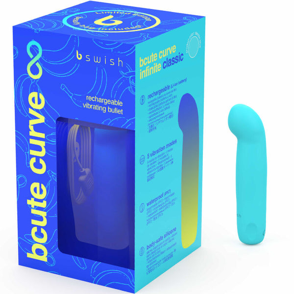 Bcute curve infinite classic edición limitada vibrador recargable silicona azul
