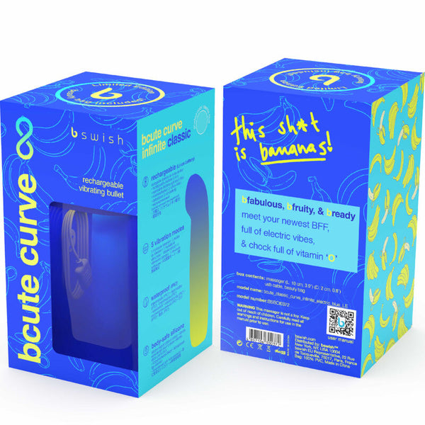 Bcute curve infinite classic edición limitada vibrador recargable silicona azul