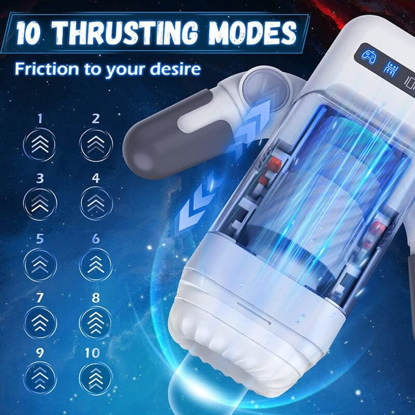 Baile masturbador masculino con vibración y función calor con soporte para móviles negro