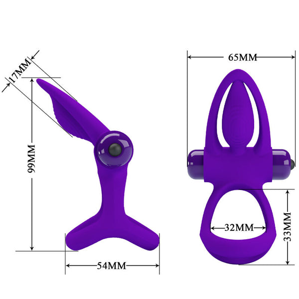 Anillo vibrador 10 vibraciones silicona violeta