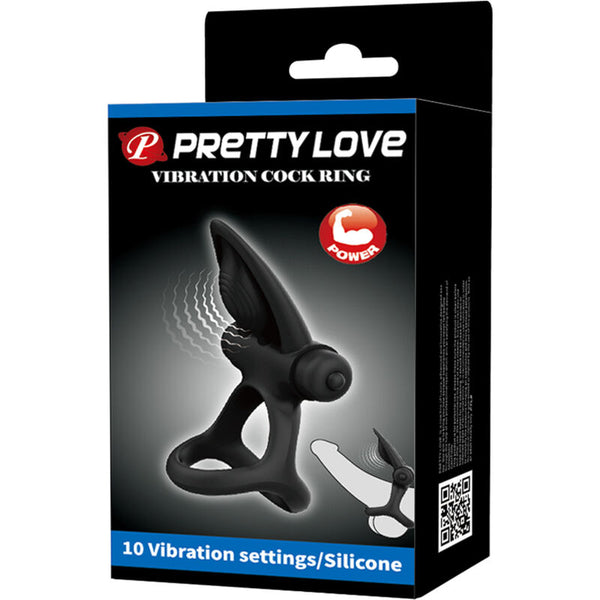 Anillo vibrador 10 vibraciones silicona negro
