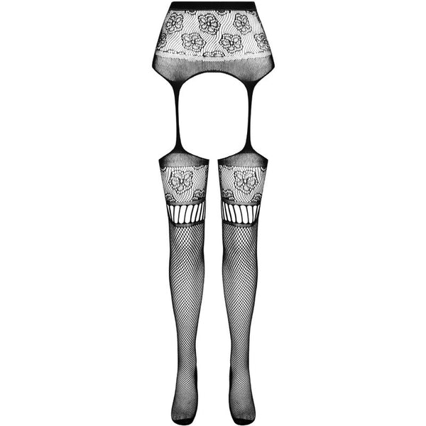 Passion s030 medias con liguero blanco talla única