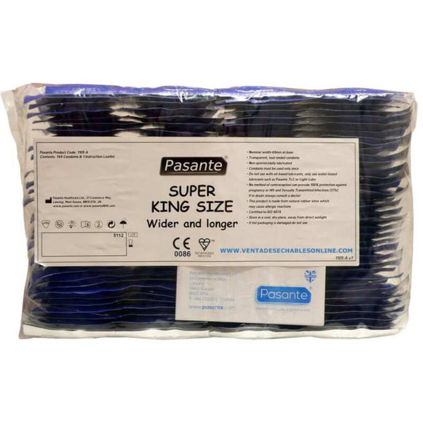 Pasante preservativo tamaño super king bolsa 144 unidades