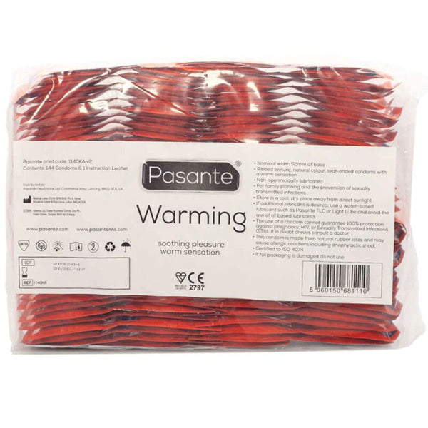 Pasante preservativo efecto calor bolsa 144 unidades