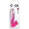 King clear pene realístico con testículos 13.5 cm rosa