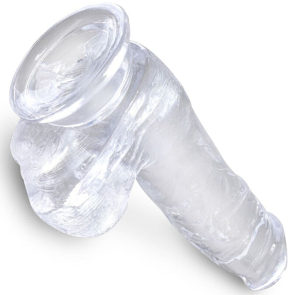 King clear pene realístico con testículos 13.5 cm transparente