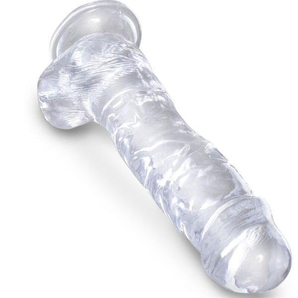 King clear pene realístico con testículos 16.5 cm transparente