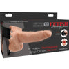 Arnés ajustable control remoto pene realístico con testículos recargable y vibrador 15 cm