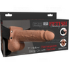 Arnés ajustable pene realístico con testículos recargable y vibrador 17.8 cm