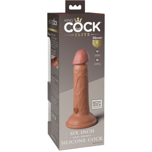 King élite dildo realístico silicona 15.2 cm caramelo