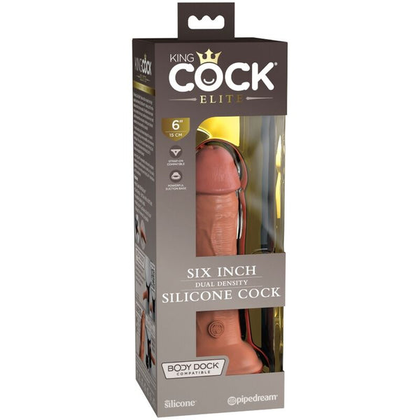 King élite dildo realístico silicona 15.2 cm caramelo