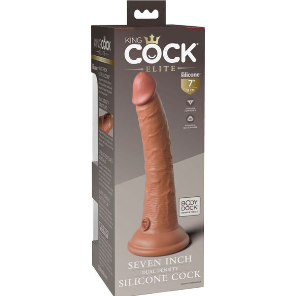 King élite dildo realístico silicona 17.8 cm caramelo