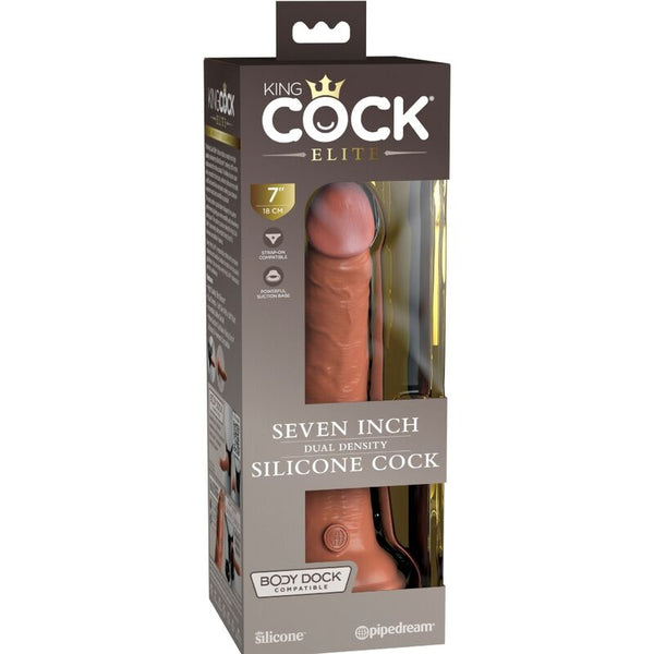 King élite dildo realístico silicona 17.8 cm caramelo