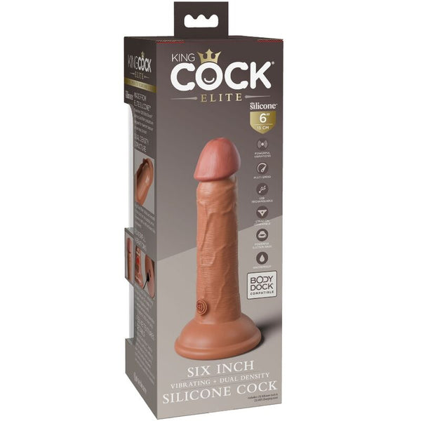 Élite dildo realístico vibrador y silicona 15.2 cm caramelo