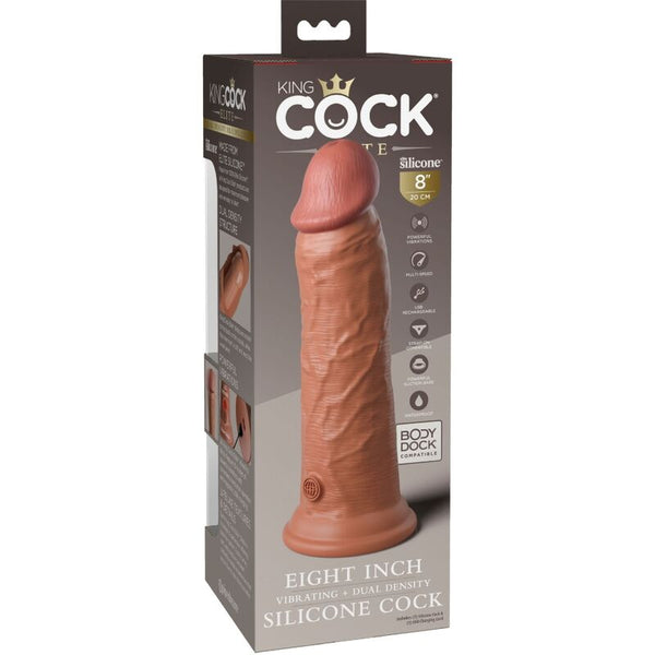 Élite dildo realístico vibrador y silicona 20.3 cm caramelo