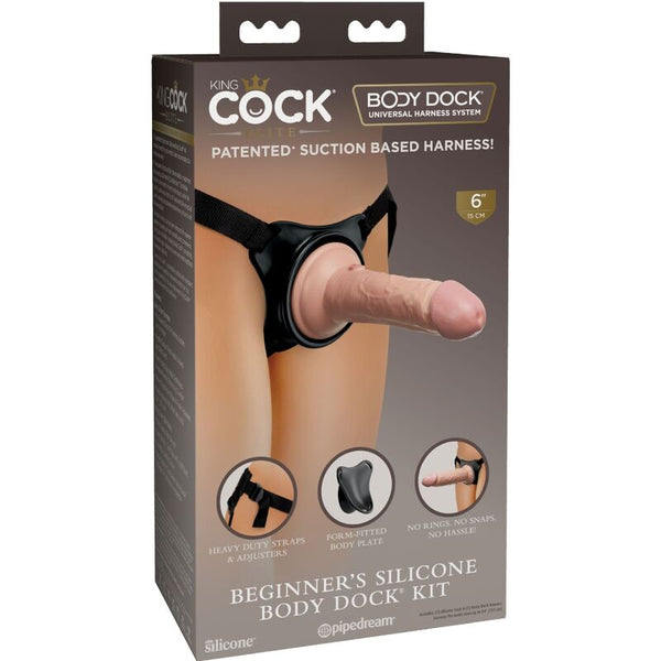 King élite arnés ajustable para principiantes con dildo 15.2 cm