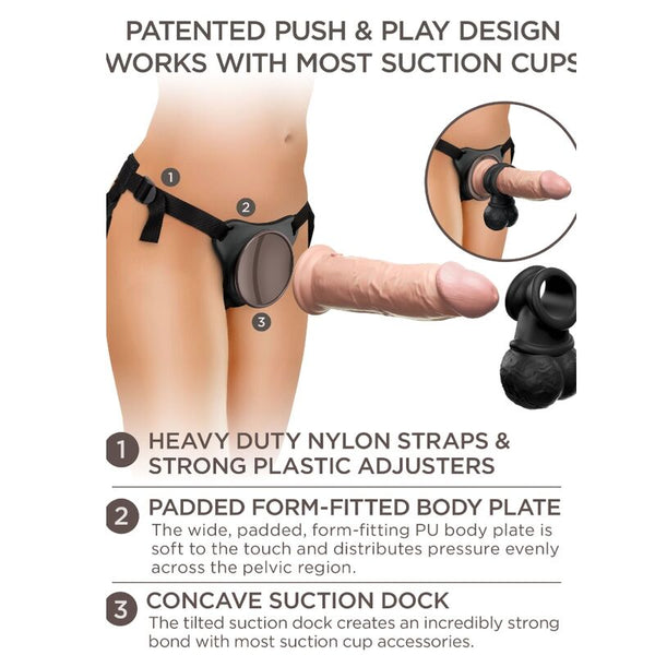 King elite kit arnes ajustable deluxe anillo con testiculos y dildo 20.3 cm