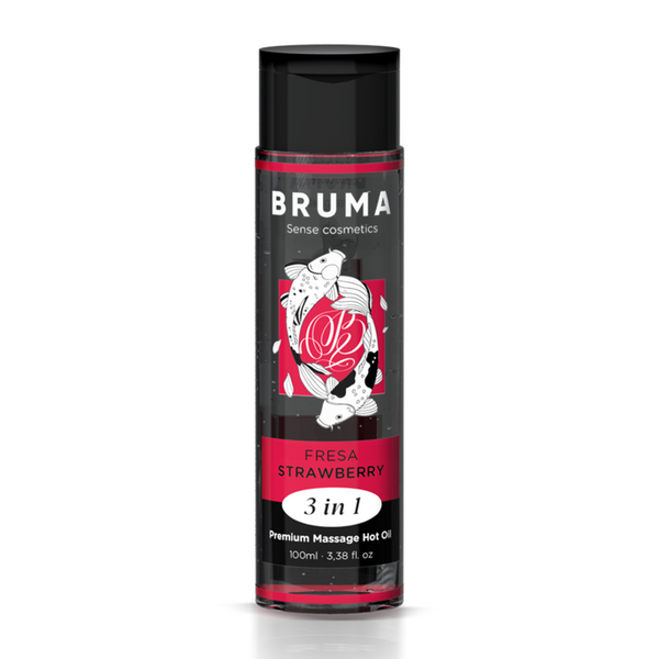 Bruma aceite de masaje premium efecto calor sabor fresa 3 en 1 100 ml 2